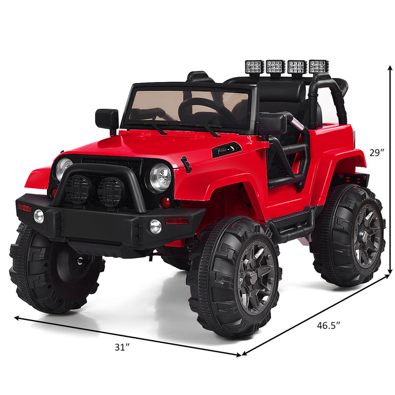 Kids Ride-On Truck Car with Remote Control, MP3 Music, and LED Lights – Red Magic Cars 1