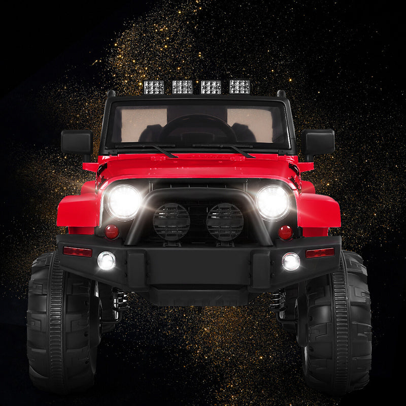 Kids Ride-On Truck Car with Remote Control, MP3 Music, and LED Lights – Red Magic Cars 3