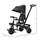 Kids 4-in-1 Tricycle with Reversible Seat in Black Magic Cars 1