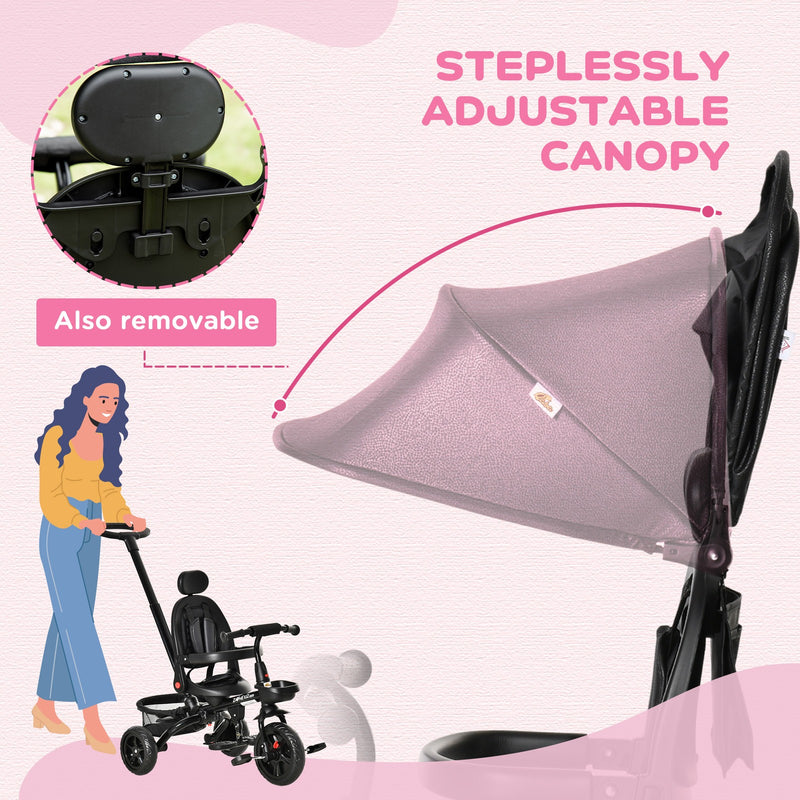 Kids 4-in-1 Tricycle with Reversible Seat in Black Magic Cars 7