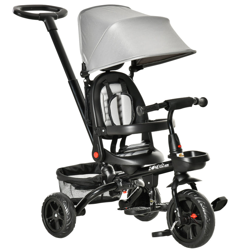 4-in-1 Kids Tricycle with Reversible Seat Gray Magic Cars 2