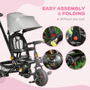 4-in-1 Kids Tricycle with Reversible Seat Gray Magic Cars 9