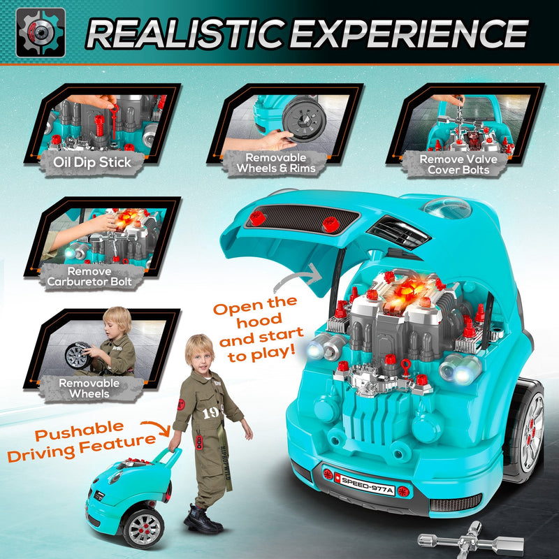 Kids Truck Engine Disassembly and Car Mechanic Repair Toy Set Magic Cars 3