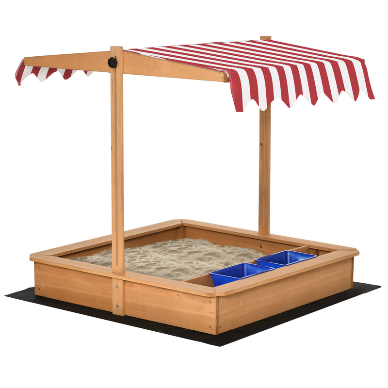 Adjustable Height Wooden Sandbox Play Station for Kids Outdoor Sand Play Magic Cars Variant 0