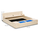 Wooden Kids Sandbox with Two Plastic Boxes, Foldable Bench Seat, and Waterproof Cover Magic Cars 2