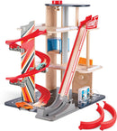 Blue Wooden Toy Car Stunt Garage Playset with Elevator Magic Cars Variant 0