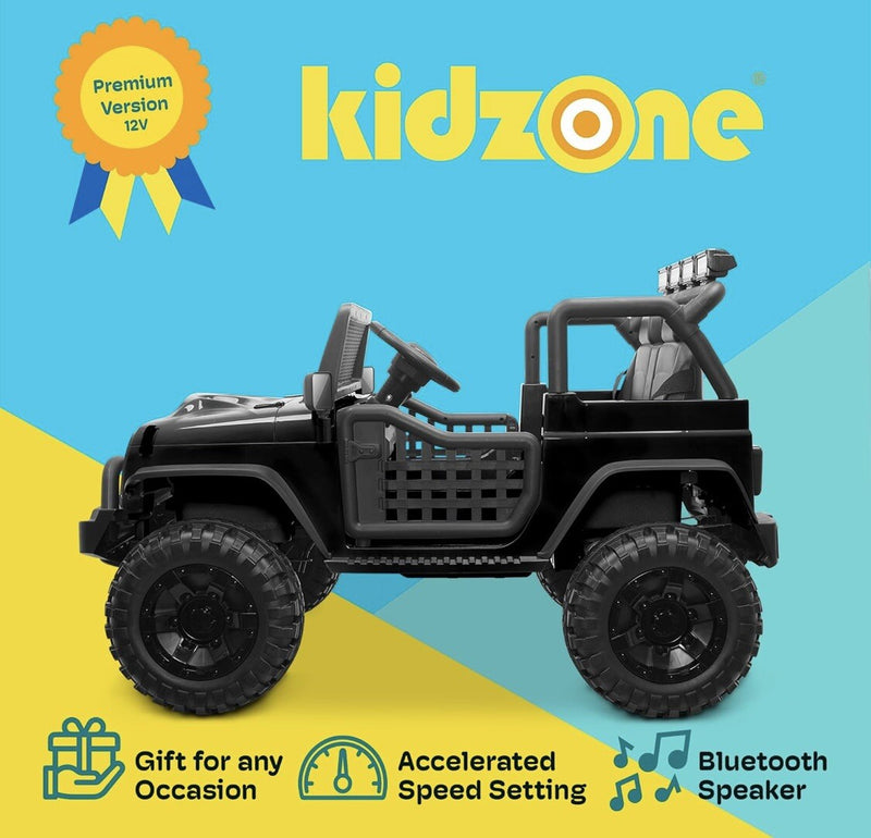 12V Black 2-Seater Kids Battery-Powered Ride-On Car Toy Magic Cars 1