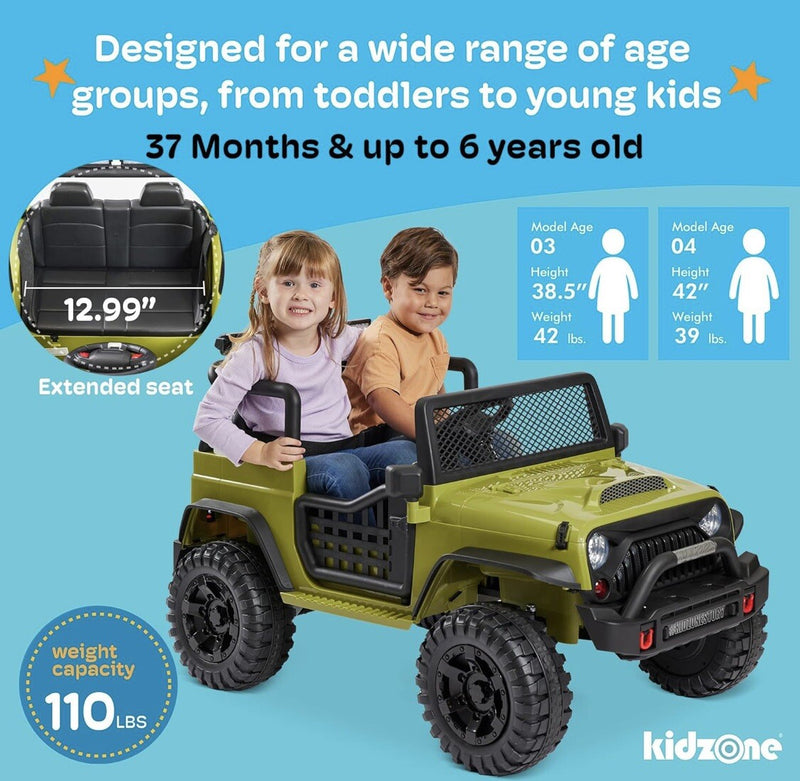 12V Black 2-Seater Kids Battery-Powered Ride-On Car Toy Magic Cars 4