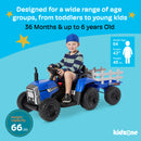 12V Kids Electric Ride-On Tractor with Trailer, LED Lights, and Bluetooth Magic Cars 4