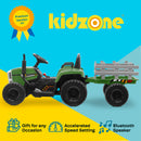 12V Kids Electric Ride-On Tractor with Trailer, LED Lights, and Bluetooth Magic Cars 7