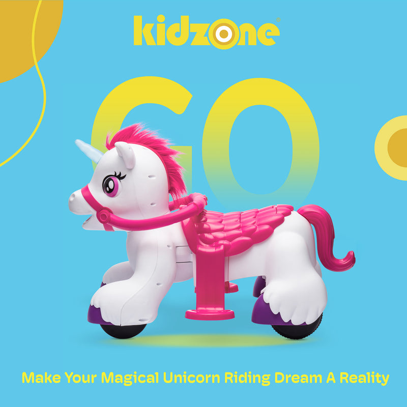 12V Electric Purple Unicorn Ride-On Car with Music for Kids Magic Cars 1