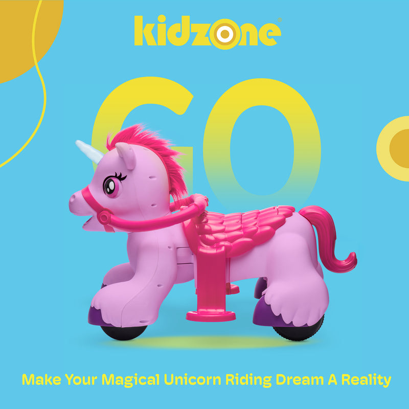 12V Electric Purple Unicorn Ride-On Car with Music for Kids Magic Cars 7