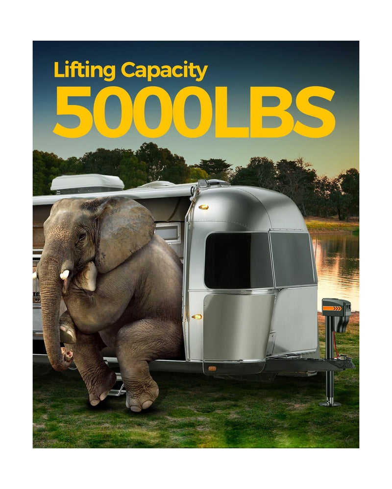 Electric Trailer Jack 5000 lbs Capacity Power Tongue Jack Adjustable 9.84" to 33.85" Magic Cars 4