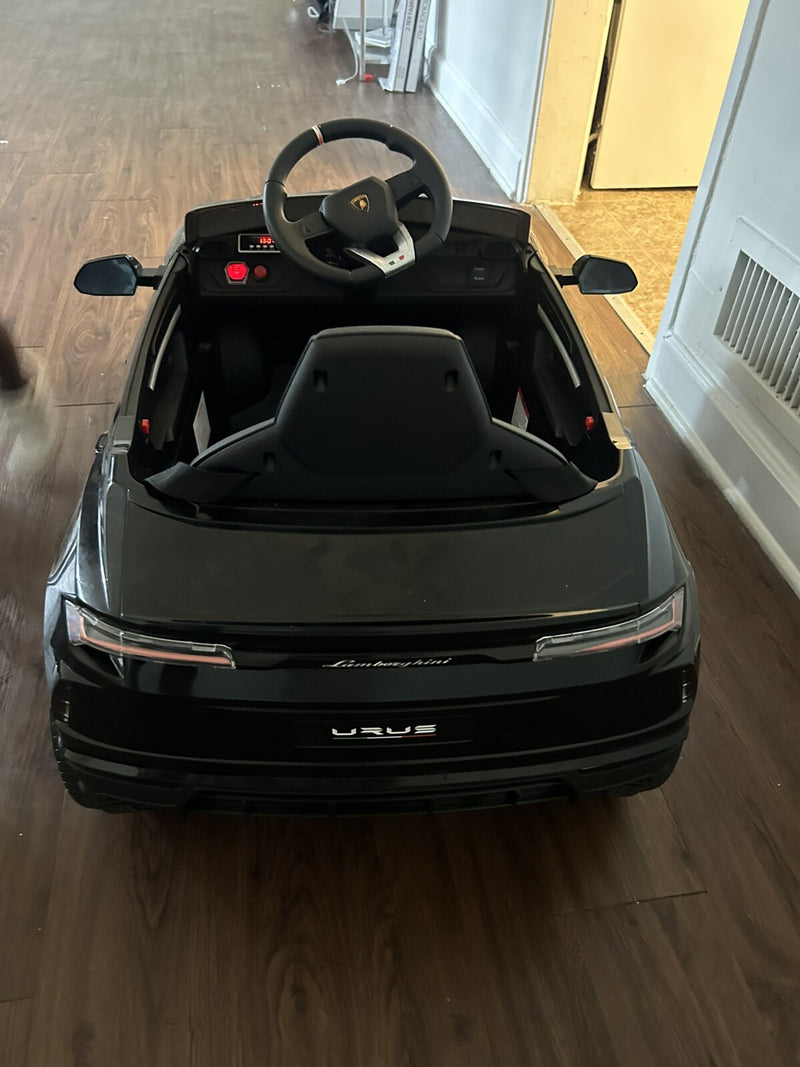 12V Battery-Powered Remote Control Lamborghini Ride-On Car in Black Magic Cars 1