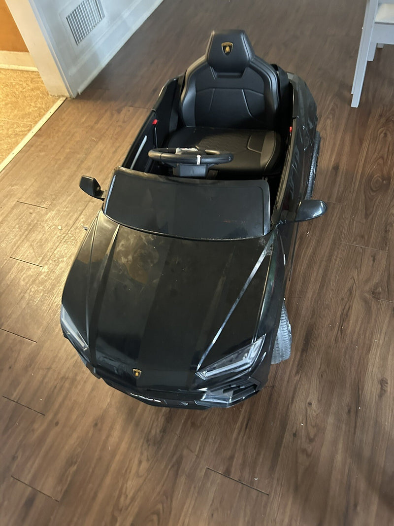 12V Battery-Powered Remote Control Lamborghini Ride-On Car in Black Magic Cars 3