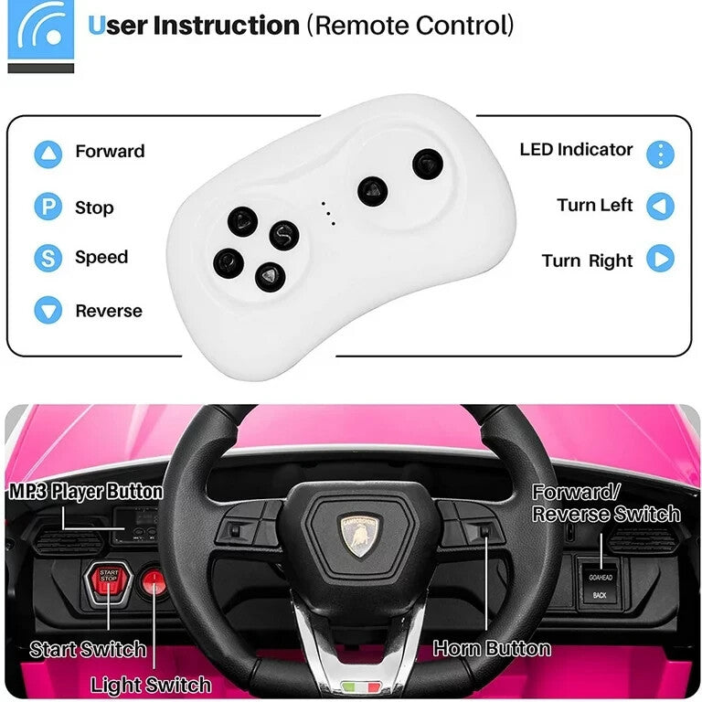 12V Battery-Powered Pink Ride-On Car with Remote Control Magic Cars 5