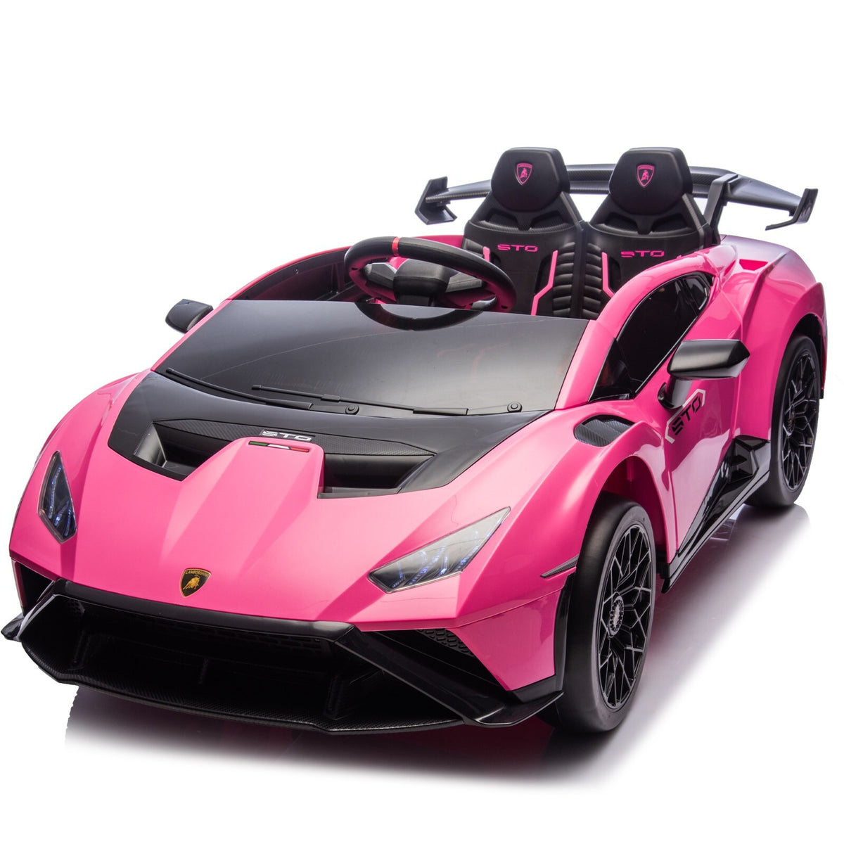 24V Kids Electric Ride-On Drift Car in Pink with Sports Design