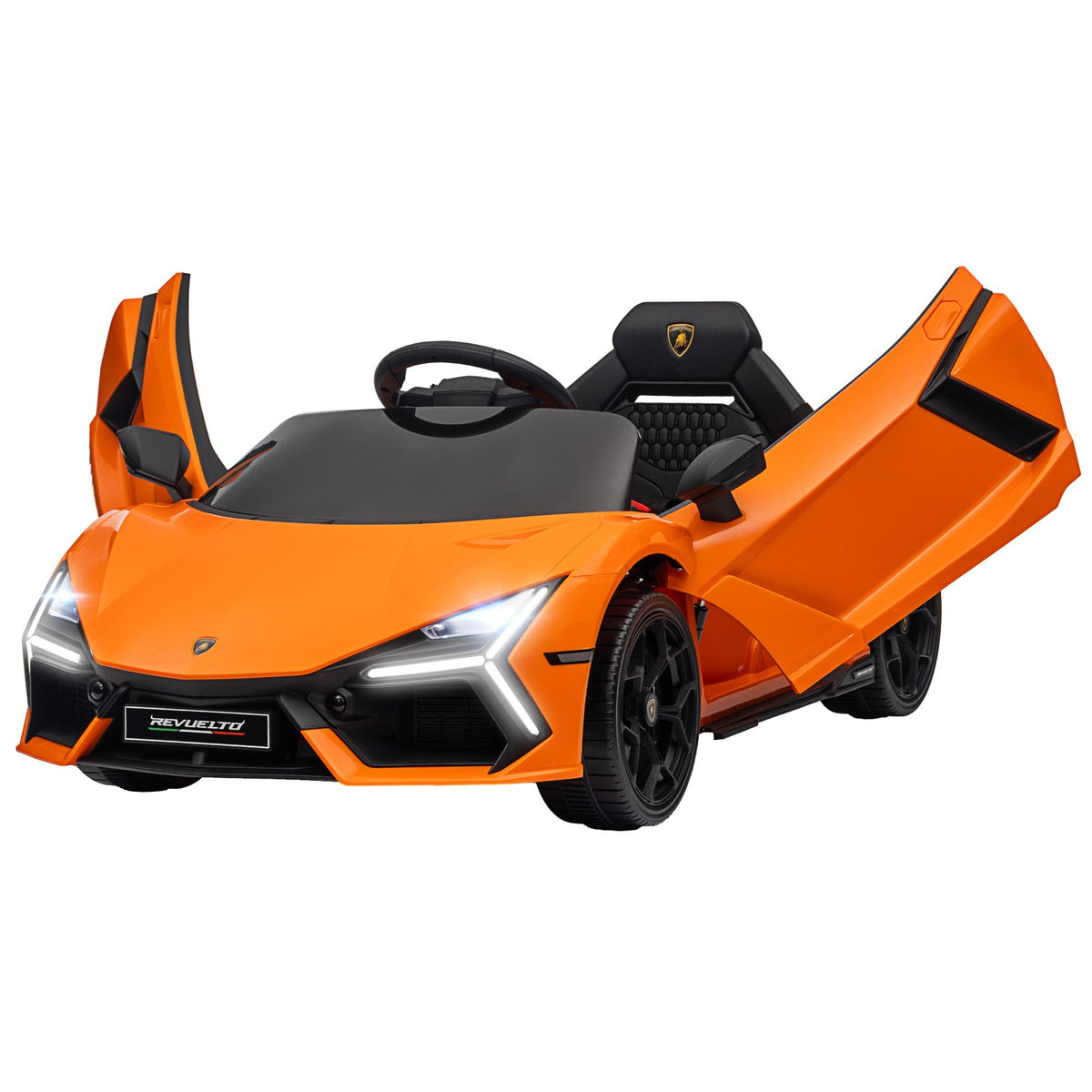 Licensed Kids Ride-On Car with Suspension in Orange