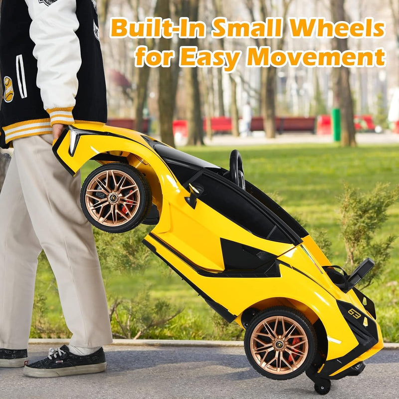 12V Ride-On Toddler Car with Multimedia Player, Yellow Magic Cars 10