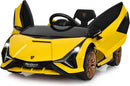 12V Ride-On Toddler Car with Multimedia Player, Yellow Magic Cars 2