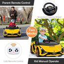 12V Ride-On Toddler Car with Multimedia Player, Yellow Magic Cars 3