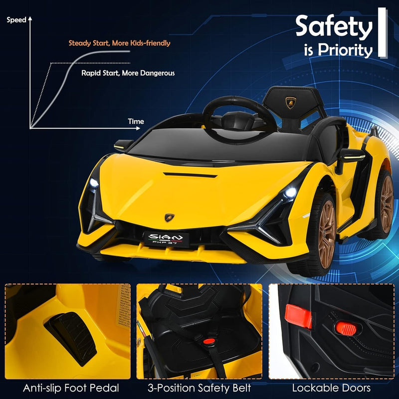 12V Ride-On Toddler Car with Multimedia Player, Yellow Magic Cars 5