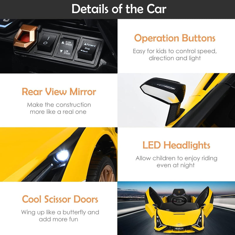 12V Ride-On Toddler Car with Multimedia Player, Yellow Magic Cars 6