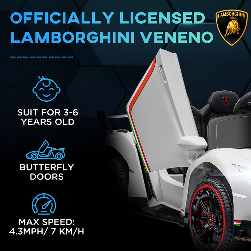 Licensed Lamborghini Veneno Kids Ride-On Car with Bluetooth Music Magic Cars 4