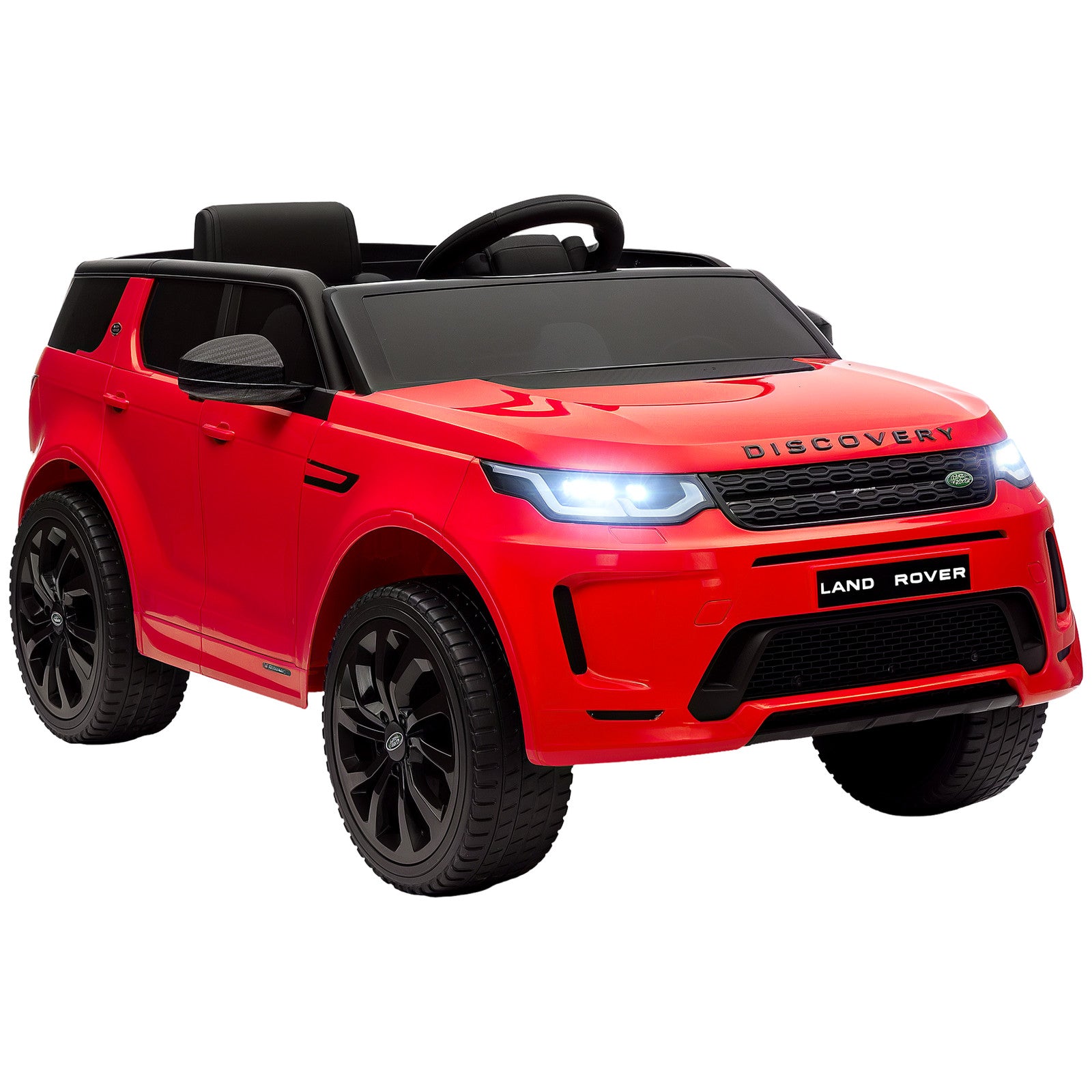 Licensed 12V Red Kids Ride-On Car with Soft Start and Land Rover Desig