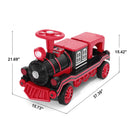 12V Electric 2-Seater Kids Ride-On Train with Music, Lights, Storage – Red Magic Cars 3