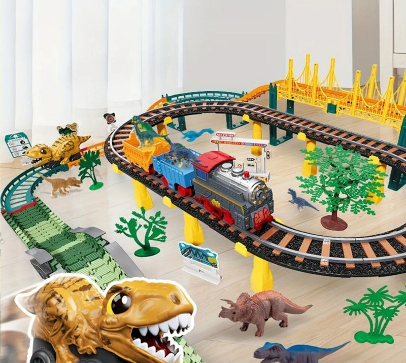 Large Electric Tyrannosaurus Dinosaur Amusement Park Track Car Simulation Toy Magic Cars 2