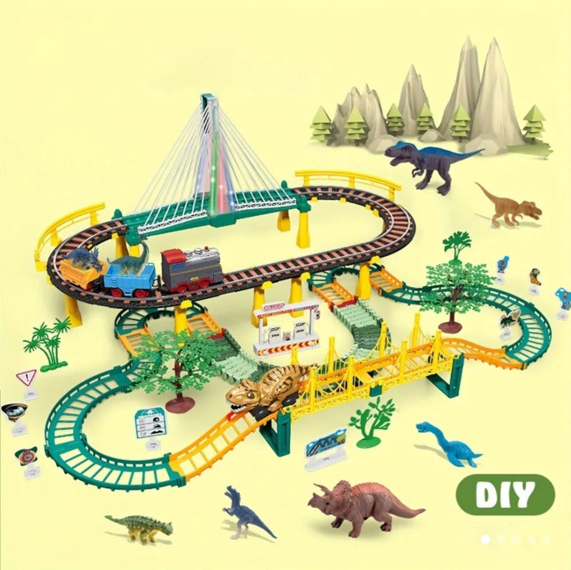 Large Electric Tyrannosaurus Dinosaur Amusement Park Track Car Simulation Toy Magic Cars Variant 0