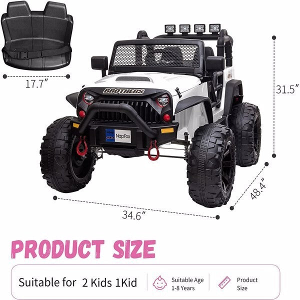 Large Battery-Powered Electric Ride-On Car for Kids with 2 Seats and Remote Control Magic Cars 4