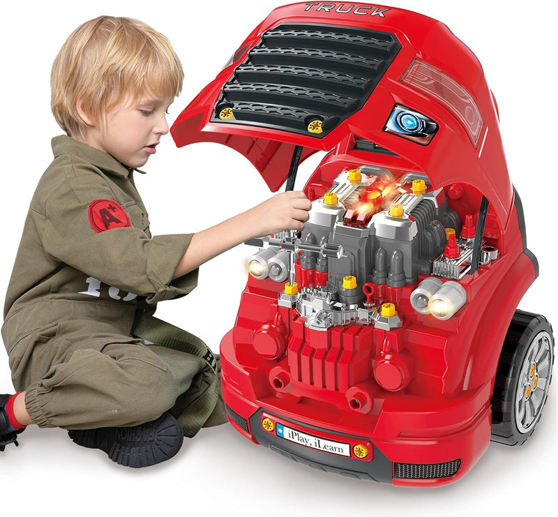 Large Truck Engine Toy Mechanic Repair Set for Toddlers Ages 3-5 Magic Cars 1