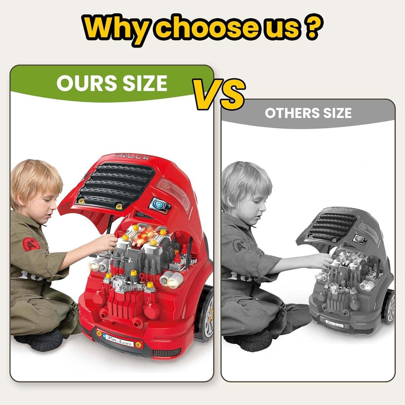 Large Truck Engine Toy Mechanic Repair Set for Toddlers Ages 3-5 Magic Cars 3