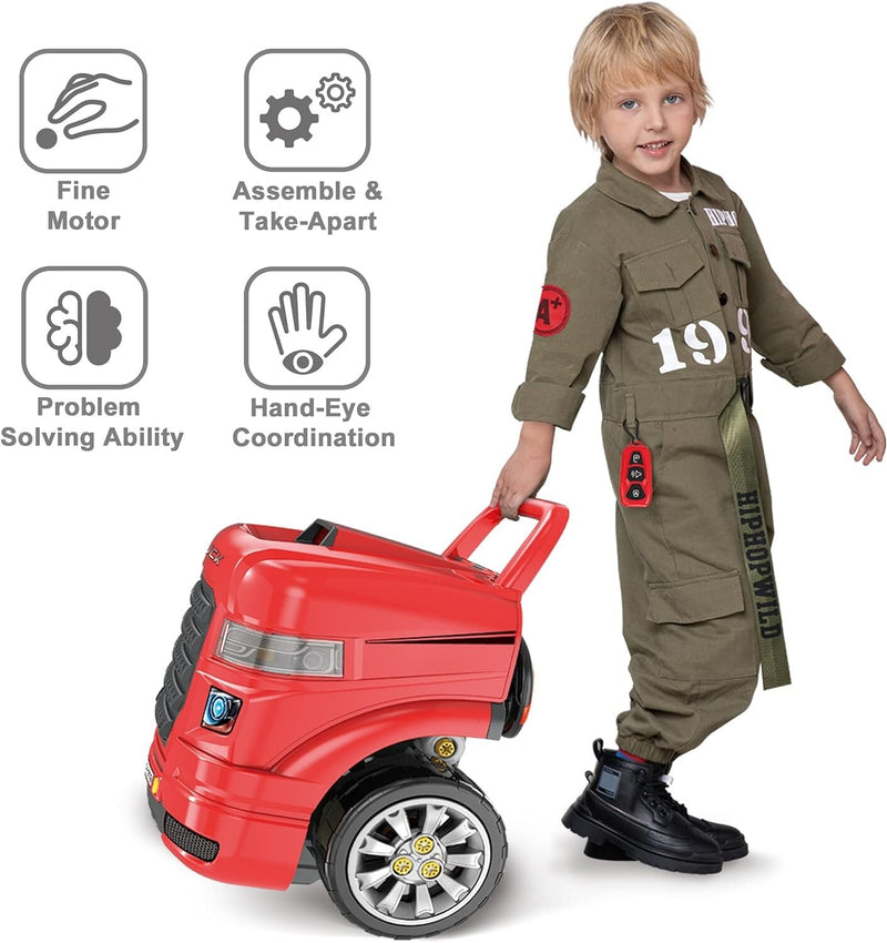 Large Truck Engine Toy Mechanic Repair Set for Toddlers Ages 3-5 Magic Cars 6