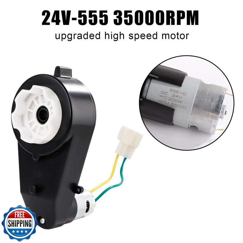 2pcs 24V High-Speed RS550 Motor with Gearbox for Power Wheels 35000RPM Magic Cars 2
