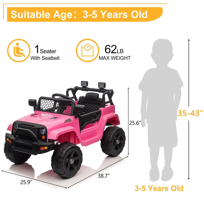 12V Battery-Powered Kids Ride-On Jeep Car with 3 Speeds and Remote Control Magic Cars 11