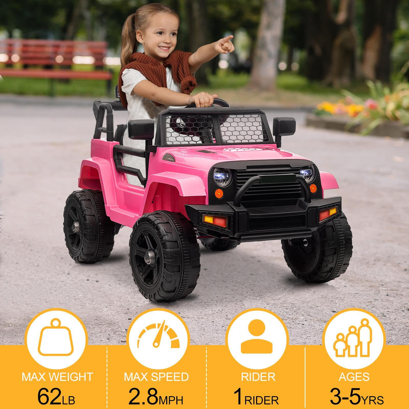 12V Battery-Powered Kids Ride-On Jeep Car with 3 Speeds and Remote Control Magic Cars 12