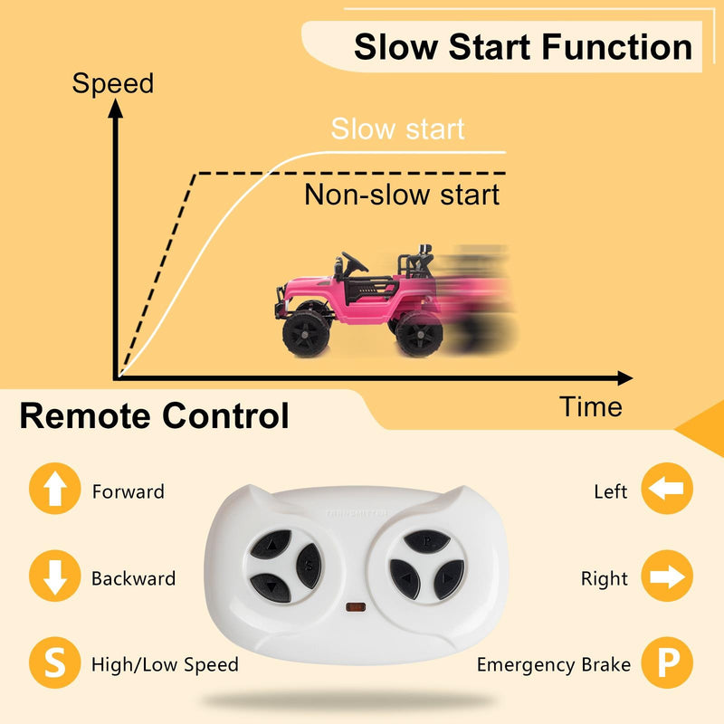 12V Battery-Powered Kids Ride-On Jeep Car with 3 Speeds and Remote Control Magic Cars 13