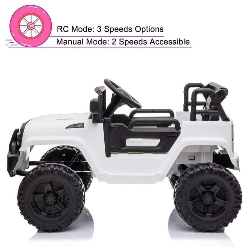 Electric 12V Kids Ride-On Jeep Car Toy with Lights and 3-Speed Remote Control Magic Cars 4
