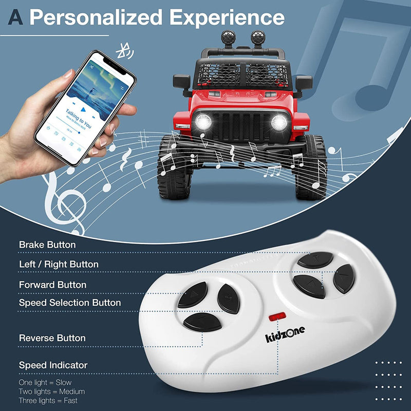 12V Electric Ride-On Truck for Kids with 2 Seats, LED Lights, MP3 Player, and Remote Control Wheels Magic Cars 4