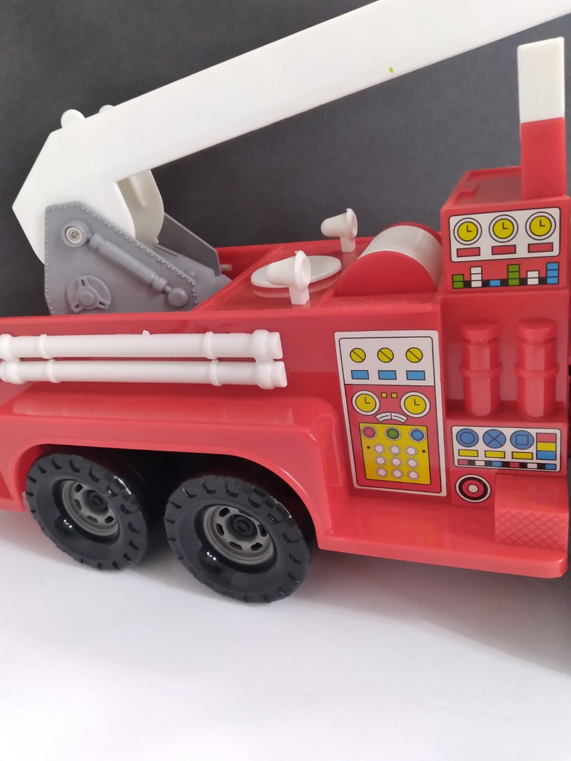 Kids Red Fire Engine Toy with Play Features, Dimensions 9" x 5" x 13" Magic Cars 2