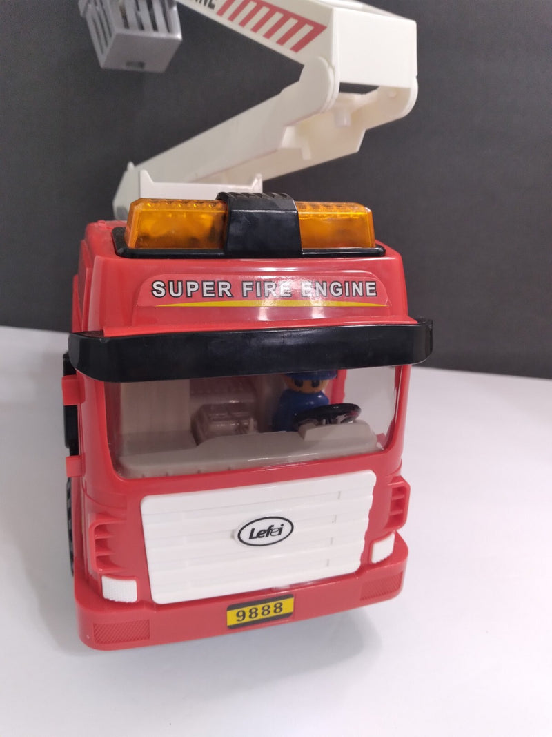 Kids Red Fire Engine Toy with Play Features, Dimensions 9" x 5" x 13" Magic Cars 3