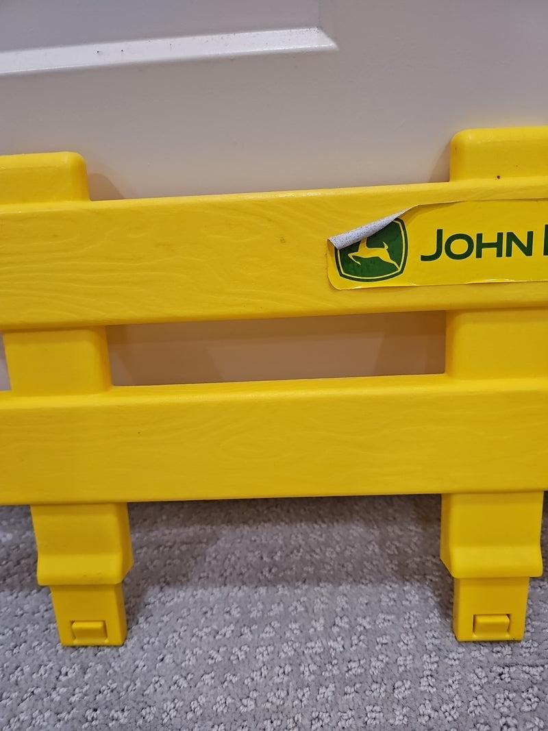 Kids' Yellow Ride-On John Deere Tractor with Wagon Trailer and Side Gate Section Magic Cars 2
