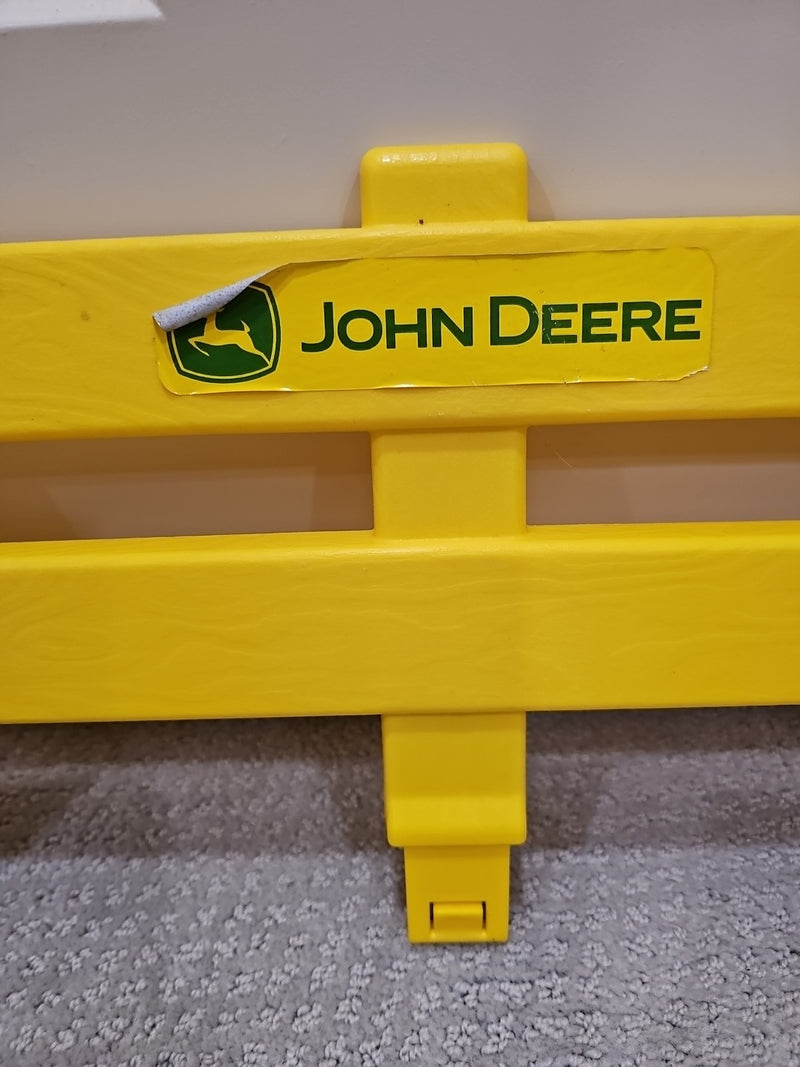 Kids' Yellow Ride-On John Deere Tractor with Wagon Trailer and Side Gate Section Magic Cars 3