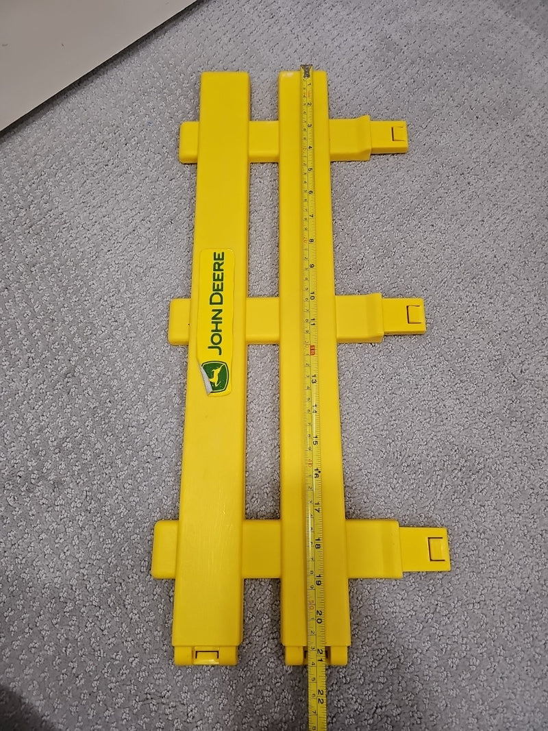 Kids' Yellow Ride-On John Deere Tractor with Wagon Trailer and Side Gate Section Magic Cars 8