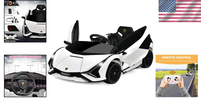 12V Lamborghini Sian Ride-On Car with Adjustable Seat and Safety Belt Magic Cars 1