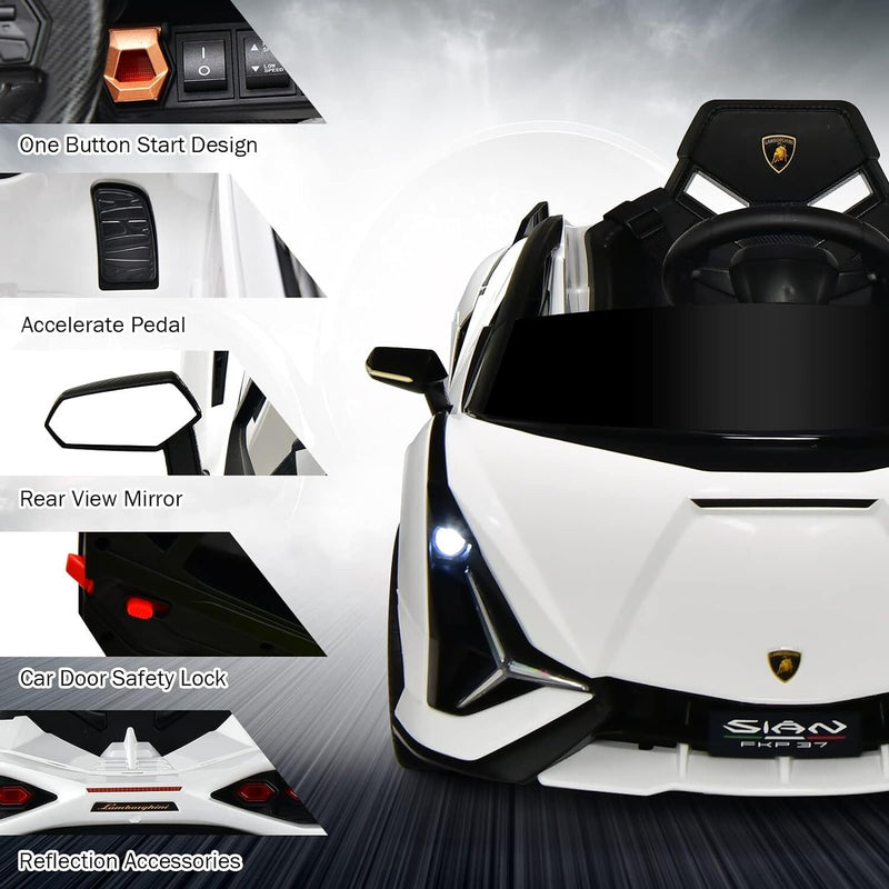 12V Lamborghini Sian Ride-On Car with Adjustable Seat and Safety Belt Magic Cars 4