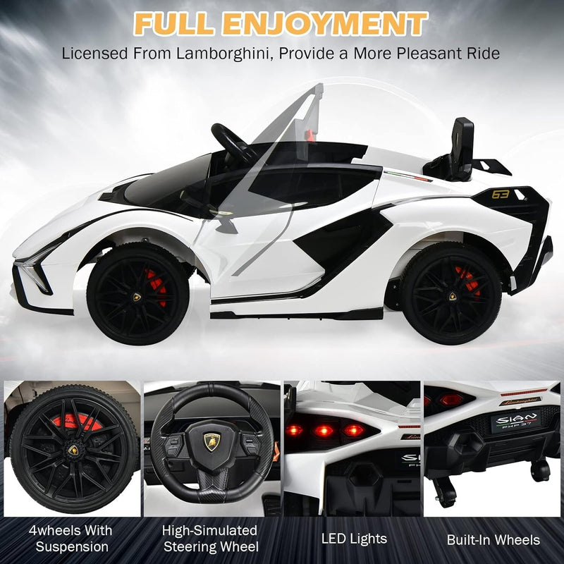 12V Lamborghini Sian Ride-On Car with Adjustable Seat and Safety Belt Magic Cars 6